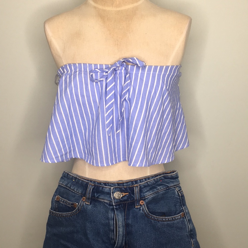Stripped flown tube top